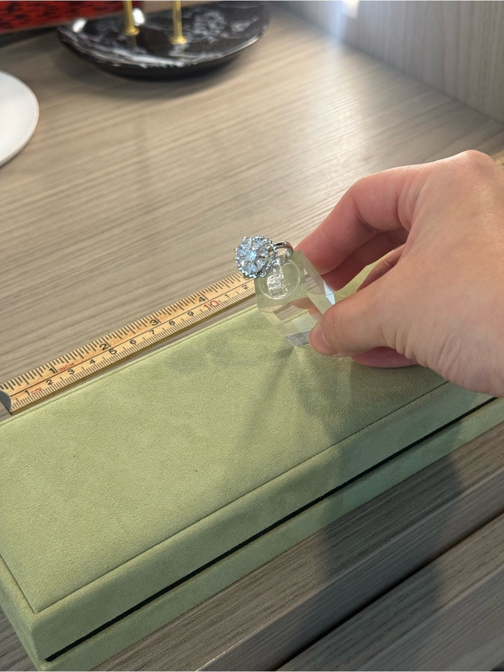 Sparkling Clear Crystal Cluster Ring ADJUSTABLE RING BAND